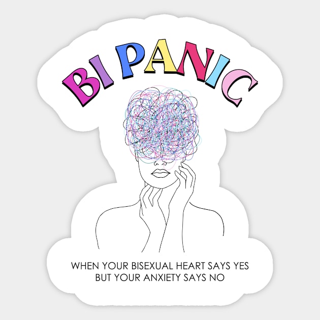 Bi Panic Bisexual Anxiety Themed LGBT Gift For Men Women Sticker by FortuneFrenzy